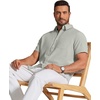 image:imageCOOFANDY Mens Short Sleeve Oxford Shirt Plaid Casual Button Down Shirts Summer Untucked Dress Shirt with PocketLight Green