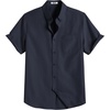 image:imageCOOFANDY Mens Short Sleeve Oxford Shirt Plaid Casual Button Down Shirts Summer Untucked Dress Shirt with PocketNavy Blue