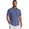 image:imageCOOFANDY Mens Short Sleeve Oxford Shirt Plaid Casual Button Down Shirts Summer Untucked Dress Shirt with PocketNavy Blue Plaid