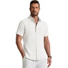 image:imageCOOFANDY Mens Short Sleeve Oxford Shirt Plaid Casual Button Down Shirts Summer Untucked Dress Shirt with PocketWhite