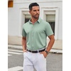image:imageCOOFANDY Mens Stretch Dress Shirts Short Sleeve Wrinkle Free Casual Button Down ShirtsLight Greenflower