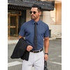 image:imageCOOFANDY Mens Stretch Dress Shirts Short Sleeve Wrinkle Free Casual Button Down ShirtsNavywhite