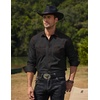 image:imageCOOFANDY Mens Western Cowboy Shirts Long Sleeve Cotton Casual Button Down Work Shirt with PocketsBlack  Red