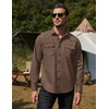 image:imageCOOFANDY Mens Western Cowboy Shirts Long Sleeve Cotton Casual Button Down Work Shirt with PocketsBrown  Black