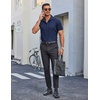 image:imageCOOFANDY Mens Wrinkle Free Dress Shirt Polka Dot Short Sleeve Button Down Business Casual ShirtsDark Bluewhite Rhombus