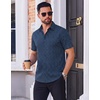 image:imageCOOFANDY Mens Wrinkle Free Dress Shirt Polka Dot Short Sleeve Button Down Business Casual ShirtsNavy Bluetriangle Arrow