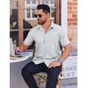 image:imageCOOFANDY Mens Wrinkle Free Dress Shirt Polka Dot Short Sleeve Button Down Business Casual ShirtsWhiteblue Plus Sign