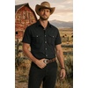 image:imageCOOFANDY Western Shirts for Mens Cowboy Shirt Short Sleeve Button Down Shirt Casual Work Shirts PlaidBlack