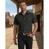 image:imageCOOFANDY Western Shirts for Mens Cowboy Shirt Short Sleeve Button Down Shirt Casual Work Shirts PlaidBlack