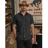 image:imageCOOFANDY Western Shirts for Mens Cowboy Shirt Short Sleeve Button Down Shirt Casual Work Shirts PlaidBlack