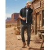 image:imageCOOFANDY Western Shirts for Mens Cowboy Shirt Short Sleeve Button Down Shirt Casual Work Shirts PlaidBlack