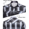 image:imageCOOFANDY Western Shirts for Mens Cowboy Shirt Short Sleeve Button Down Shirt Casual Work Shirts PlaidBlack grey Plaid