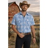 image:imageCOOFANDY Western Shirts for Mens Cowboy Shirt Short Sleeve Button Down Shirt Casual Work Shirts PlaidBlue white Plaid