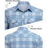 image:imageCOOFANDY Western Shirts for Mens Cowboy Shirt Short Sleeve Button Down Shirt Casual Work Shirts PlaidBlue white Plaid