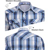 image:imageCOOFANDY Western Shirts for Mens Cowboy Shirt Short Sleeve Button Down Shirt Casual Work Shirts PlaidBlue white khaki Plaid