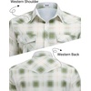 image:imageCOOFANDY Western Shirts for Mens Cowboy Shirt Short Sleeve Button Down Shirt Casual Work Shirts PlaidGreen white Plaid