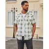 image:imageCOOFANDY Western Shirts for Mens Cowboy Shirt Short Sleeve Button Down Shirt Casual Work Shirts PlaidGreen white Plaid