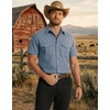 image:imageCOOFANDY Western Shirts for Mens Cowboy Shirt Short Sleeve Button Down Shirt Casual Work Shirts PlaidGrey Blue