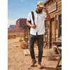 image:imageCOOFANDY Western Shirts for Mens Cowboy Shirt Short Sleeve Button Down Shirt Casual Work Shirts PlaidWhite