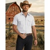 image:imageCOOFANDY Western Shirts for Mens Cowboy Shirt Short Sleeve Button Down Shirt Casual Work Shirts PlaidWhite