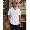 image:imageCOOFANDY Western Shirts for Mens Cowboy Shirt Short Sleeve Button Down Shirt Casual Work Shirts PlaidWhite