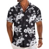 image:imageCOOFANDY Mens Button Down Short Sleeve Shirt Casual Beach Linen Shirts Wedding Summer Vacation ShirtBlack Whiteflower