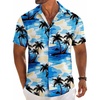 image:imageCOOFANDY Mens Button Down Short Sleeve Shirt Casual Beach Linen Shirts Wedding Summer Vacation ShirtBlue Sea