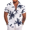 image:imageCOOFANDY Mens Casual Shirts Short Sleeve Button Down Shirts Fashion Textured Summer Beach ShirtWhitecoconut Tree