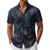 image:imageCOOFANDY Mens Hawaiian Shirt Short Sleeve Button Down Beach Vacation Shirt Retro Summer Tropical Shirts1navy Blue Vintage Abstract