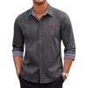 image:imageCOOFANDY Mens Long Sleeve Casual Button Down Shirts Untucked Shirts Plaid Collar Vintage Denim ShirtType 01 Grey