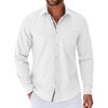 image:imageCOOFANDY Mens Long Sleeve Casual Button Down Shirts Untucked Shirts for Men Regular Fit Dress Shirt01white