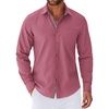 image:imageCOOFANDY Mens Long Sleeve Casual Button Down Shirts Untucked Shirts for Men Regular Fit Dress ShirtPurple Red
