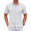 image:imageCOOFANDY Mens Stretch Dress Shirts Short Sleeve Wrinkle Free Casual Button Down ShirtsWhiteblue