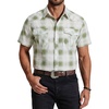 image:imageCOOFANDY Western Shirts for Mens Cowboy Shirt Short Sleeve Button Down Shirt Casual Work Shirts PlaidGreen white Plaid