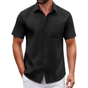image:imageCOOFANDY Men Button Down Shirt Short Sleeve Casual Shirts Printed Dress Shirt with PocketAblack