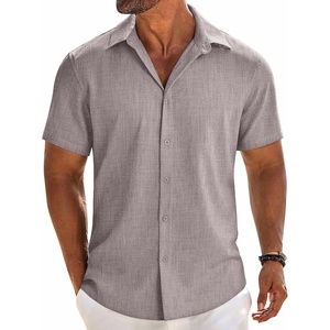 image:imageCOOFANDY Mens Button Down Short Sleeve Shirt Casual Beach Linen Shirts Wedding Summer Vacation ShirtStone