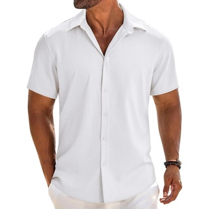 image:imageCOOFANDY Mens Button Down Short Sleeve Shirt Casual Beach Linen Shirts Wedding Summer Vacation ShirtWhite