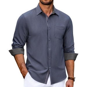 image:imageCOOFANDY Mens Casual Button Down Shirts Long Sleeve Fall Shirt Untucked Dress Shirts for Men01navy Blue