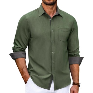 image:imageCOOFANDY Mens Casual Button Down Shirts Long Sleeve Fall Shirt Untucked Dress Shirts for MenArmy Green