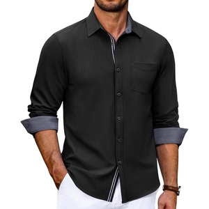 image:imageCOOFANDY Mens Casual Button Down Shirts Long Sleeve Fall Shirt Untucked Dress Shirts for MenBlack