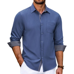 image:imageCOOFANDY Mens Casual Button Down Shirts Long Sleeve Fall Shirt Untucked Dress Shirts for MenBlue