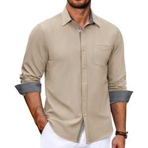 image:imageCOOFANDY Mens Casual Button Down Shirts Long Sleeve Fall Shirt Untucked Dress Shirts for MenLight Khaki