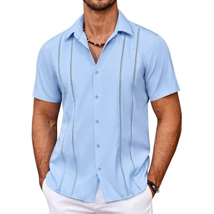 image:imageCOOFANDY Mens Cuban Guayabera Shirt Summer Beach Vacation Shirt Casual Short Sleeve Button Down Resort Wear01angel Falls