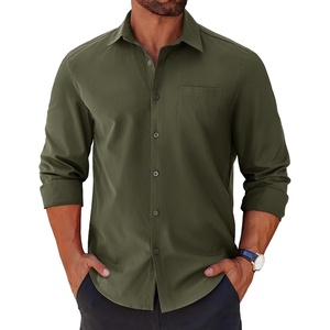 image:imageCOOFANDY Mens Long Sleeve Button Down Shirts Casual Untucked Shirts for Men Dress Shirts Beach Wedding ShirtsArmy Green