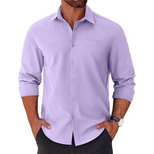 image:imageCOOFANDY Mens Long Sleeve Button Down Shirts Casual Untucked Shirts for Men Dress Shirts Beach Wedding ShirtsLavender
