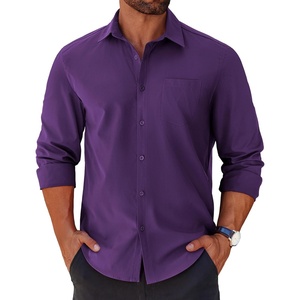 image:imageCOOFANDY Mens Long Sleeve Button Down Shirts Casual Untucked Shirts for Men Dress Shirts Beach Wedding ShirtsPurple