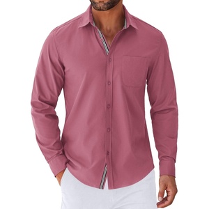 image:imageCOOFANDY Mens Long Sleeve Casual Button Down Shirts Untucked Shirts for Men Regular Fit Dress ShirtPurple Red