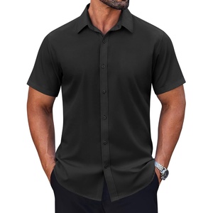 image:imageCOOFANDY Mens Short Sleeve Dress Shirts Stretch Wrinkle Free Untucked Casual Button Down ShirtBlack