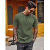 image:imageCOOFANDY Mens 100 Cotton TShirts Short Sleeve T Shirt Crew Neck Tees Casual Wash Basic Tee ShirtsArmy Green
