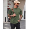 image:imageCOOFANDY Mens 100 Cotton TShirts Short Sleeve T Shirt Crew Neck Tees Casual Wash Basic Tee ShirtsArmy Green